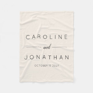 Modernes Minimalistisches Skript - Eigene Hochzeit Fleecedecke