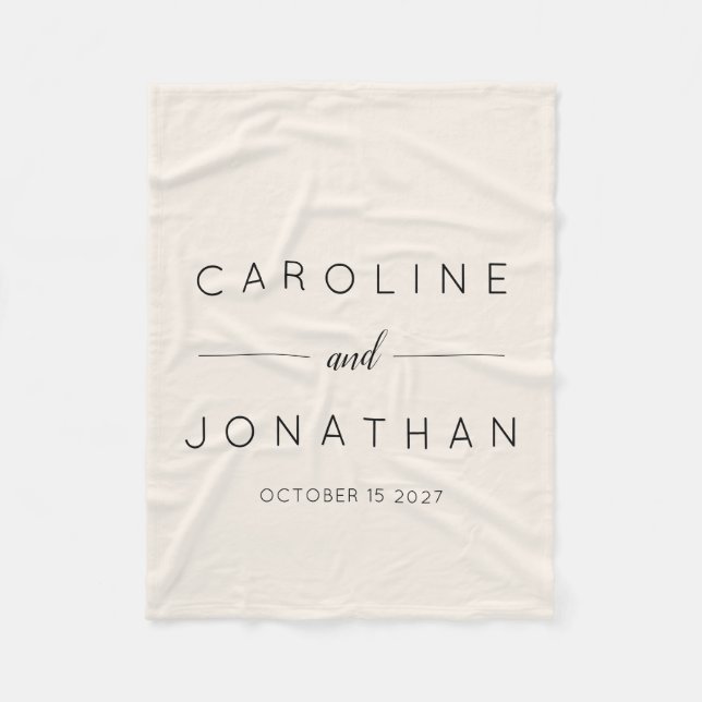Modernes Minimalistisches Skript - Eigene Hochzeit Fleecedecke (Vorderseite)