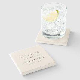 Modernes Minimalistisches Skript - Eigene Hochzeit Steinuntersetzer