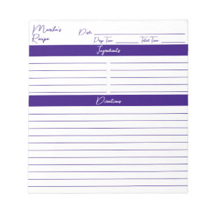 Modernes Minimalistisches Skript Elegante Lila Rez Notizblock