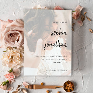 Modernes Minimalistisches Skript Hochzeit von Fo Einladung
