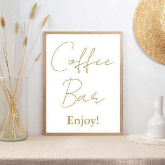 Modernes Minimalistisches Skript Hochzeitscoffee B Poster