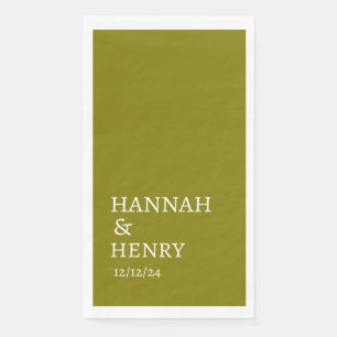 MODERNES MINIMALISTISCHES SKRIPT OLIVE WEDING SERVIETTE