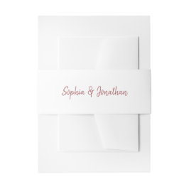Modernes Minimalistisches Skript | Weiß mit Rose H Einladungsbanderole