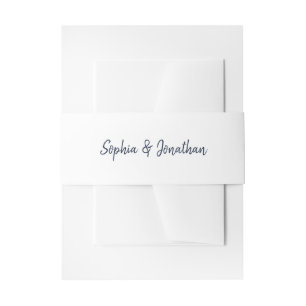 Modernes Minimalistisches Skript Weiße Hochzeit Einladungsbanderole