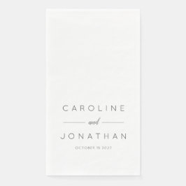 Modernes Minimalistisches Skript Weißes Brautpaar Serviette