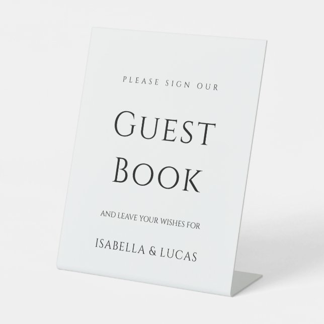Modernes Minimalistisches Skriptguestbook Sockelschild (Vorderseite)