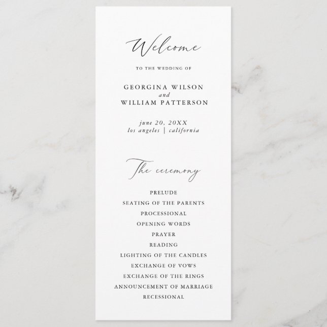 Modernes Minimalistisches Skriptmonogramm-Flachpro Programm (Vorderseite)