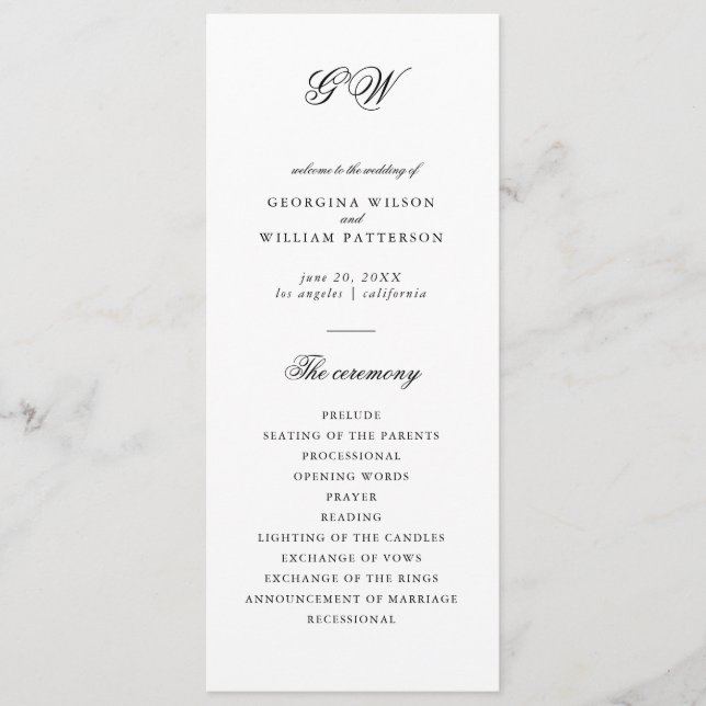 Modernes Minimalistisches Skriptmonogramm-Flachpro Programm (Vorderseite)