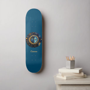 Modernes Minimalistisches Sonnenmongramm Skateboard