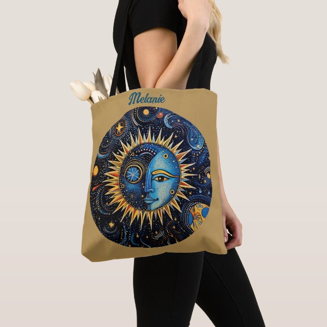 Modernes Minimalistisches Sonnenmongramm Tasche (Von Nahem)