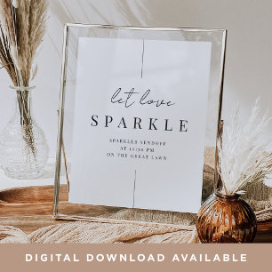 Modernes Minimalistisches Sparkler Sendoff Wedding Poster