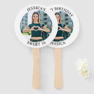 Modernes Minimalistisches Sweet 16 Birthday Circle Fächer