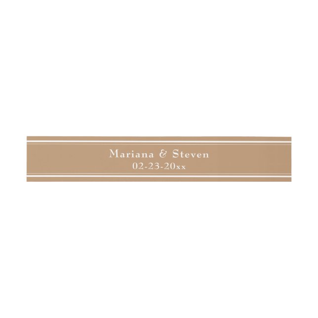 Modernes Minimalistisches Tan Beige Einladungsbanderole (Flach)
