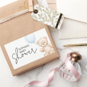 Modernes Minimalistisches Teddy Bear Baby Dusche P Rechteckiger Aufkleber