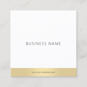 Modernes Minimalistisches Template Gold Weiß elega Quadratische Visitenkarte