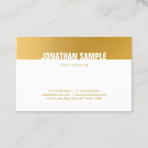 Modernes Minimalistisches Template Gold Weiß Elega Visitenkarte