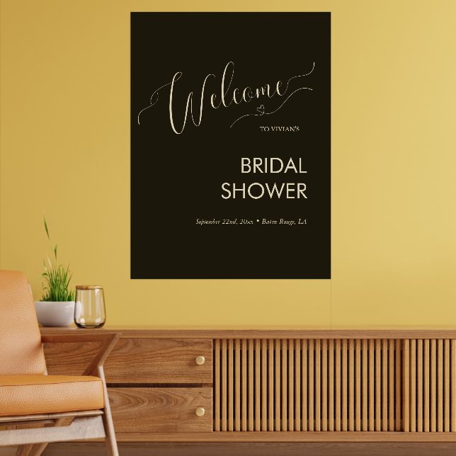 Modernes Minimalistisches Typografie-Brautparty Wi Poster (Wohnzimmer 2)