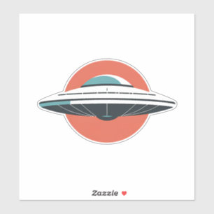 Modernes, Minimalistisches UFO-Design Aufkleber