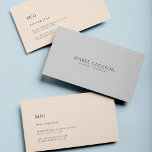 Modernes, Minimalistisches und Berufliches Design Visitenkarte<br><div class="desc">Diese eleganten Visitenkarten strahlen in minimalistischer Einfachheit aus. Moderne Typografie in dezenten Grautönen mit dem Monogramm auf der Rückseite. Dies ist die graue und rot-violette Version von Aprikosen.</div>