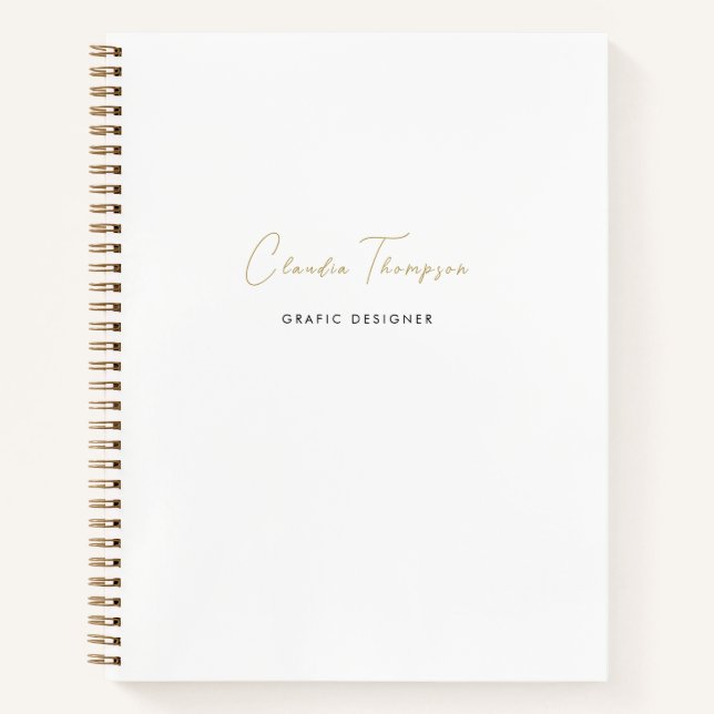 Modernes Minimalistisches und elegantes Monogramm Notizbuch (Vorderseite)