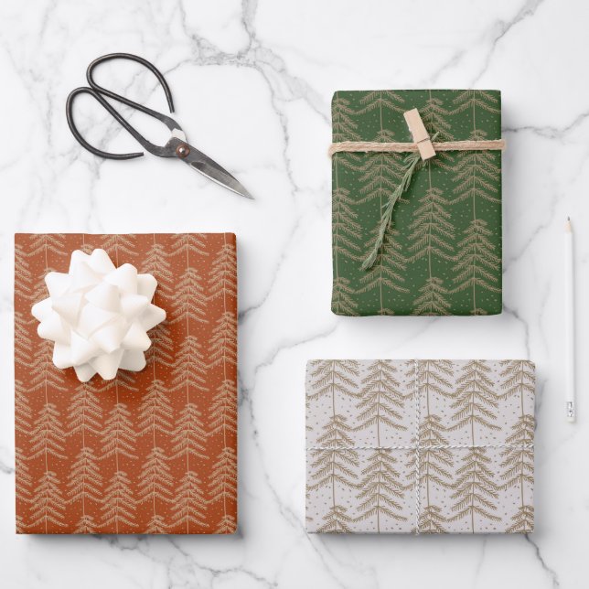 Modernes Minimalistisches Urlaubsmuster Geschenkpapier Set (Vorderseite)