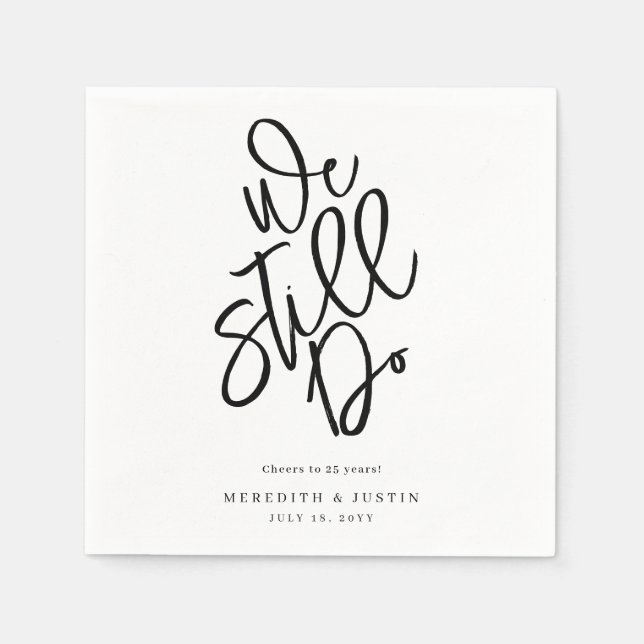 Modernes Minimalistisches Vow Renewal Party Napkin Serviette (Vorderseite)
