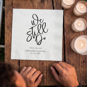 Modernes Minimalistisches Vow Renewal Party Napkin Serviette