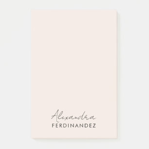 Modernes Minimalistisches Weibchenmonogramm Rosa Post-it Klebezettel