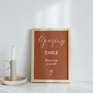 Modernes Minimalistisches Weidetisch Zeichen Poster