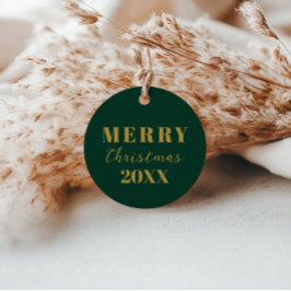 Modernes Minimalistisches Weihnachts-Grün-Gold-Ges Geschenkanhänger