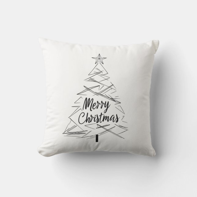 Modernes Minimalistisches Weihnachtsbaumkissen Kissen (Vorderseite)