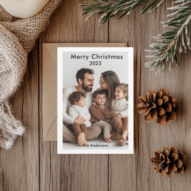 "Modernes Minimalistisches WeihnachtsfamilienFoto (Von Creator hochgeladen)