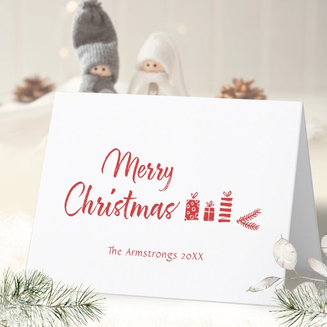 Modernes Minimalistisches Weihnachtsfest Feiertagskarte (Modern Minimalist Merry Christmas New Year Holiday Card ©Susanne Sachers - Sunny Mind Design 🌞)