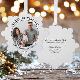Modernes Minimalistisches Weihnachtsfest Foto Ornament Karte