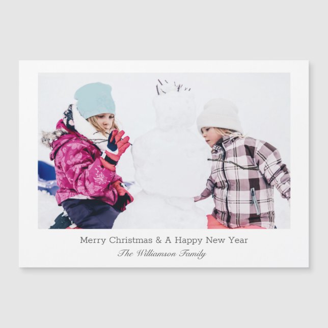 Modernes Minimalistisches Weihnachtsfest im Foto Magnetkarte (Vorderseite)