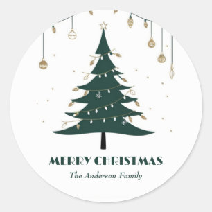 Modernes Minimalistisches Weihnachtsgeschenk Runder Aufkleber