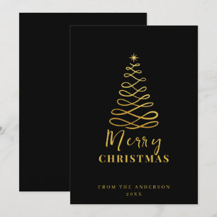Modernes Minimalistisches Weihnachtsschwarz Feiertagskarte