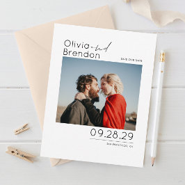 Modernes Minimalistisches Weiß-Save the Date-Foto Save The Date