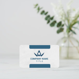 Modernes minimalistisches Weiß und Navyblau-Grafik Visitenkarte