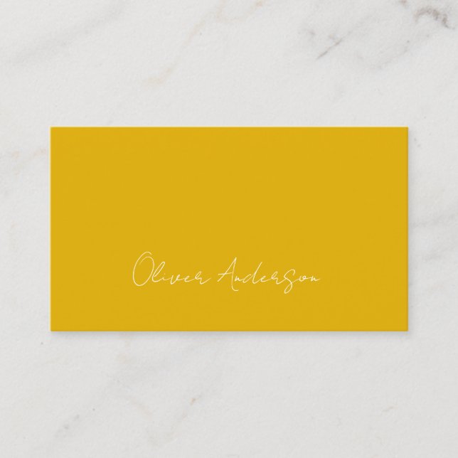 Modernes, minimalistisches, weißes Mustard-Logo Visitenkarte (Vorderseite)