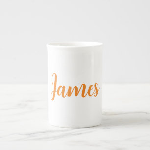 Modernes Minimalistisches Weißorn - Name hinzufüge Prozellantasse