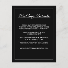 Modernes Minimalistisches Weißschwarz Begleitkarte