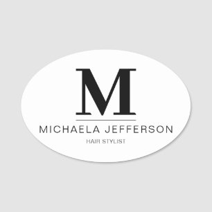 Modernes Minimalistisches Weißschwarz: Ursprünglic Namensschild