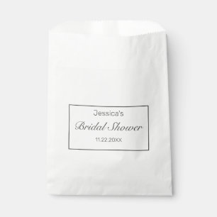 Modernes Minimalistisches Weißschwarzes Brautparty Geschenktütchen