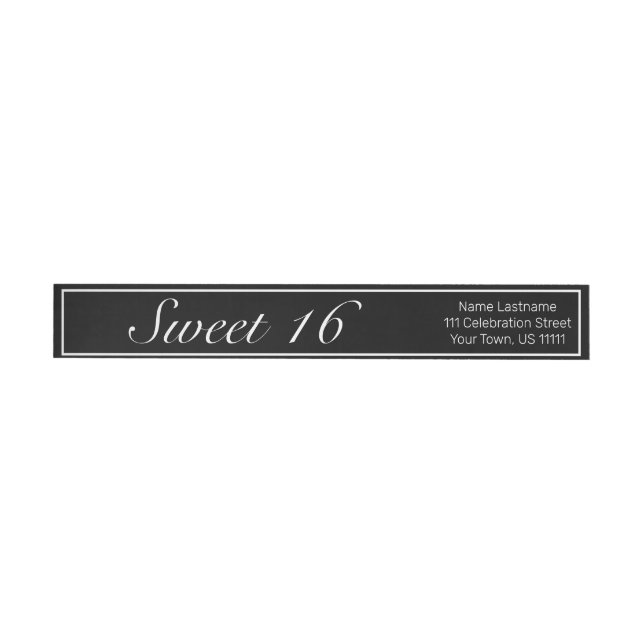 Modernes Minimalistisches Weißschwarzes Sweet 16 G (Person)