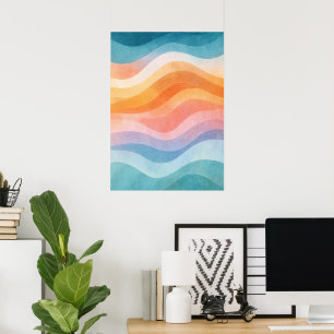 Modernes minimalistisches Wellenplakat • Neutrale Poster