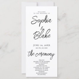 Modernes Minimalistisches White Wedding Programm