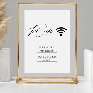 Modernes, Minimalistisches WiFi-Kennwortzeichen Sockelschild