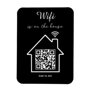 Modernes Minimalistisches WiFi QR Code Flexibles F Magnet